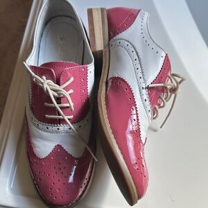 Women's Pink and White Brogues